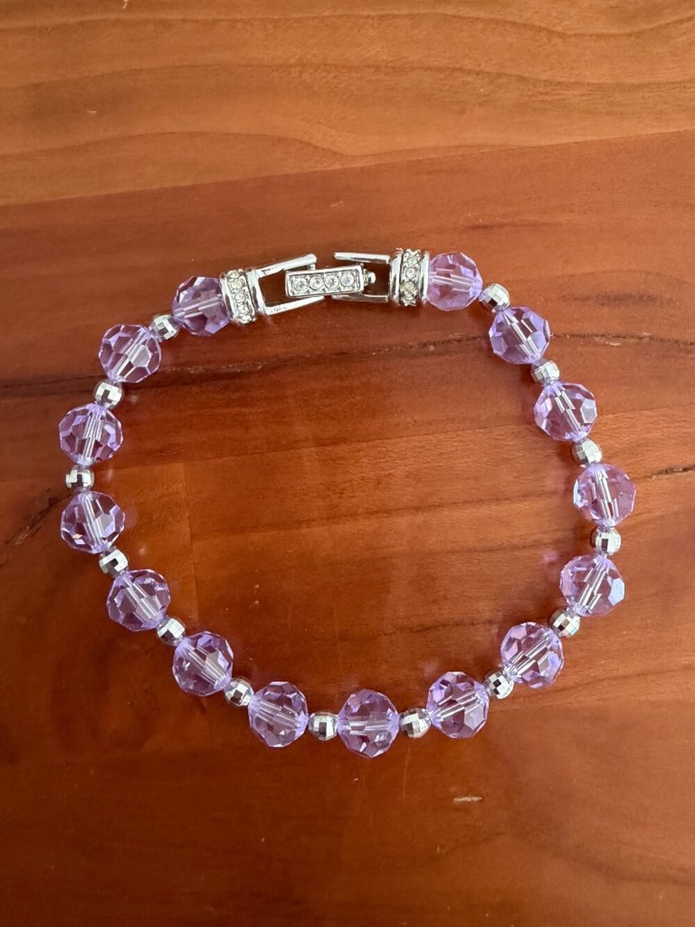 Vintage Swarovski Purple Crystal Beaded Bracelet